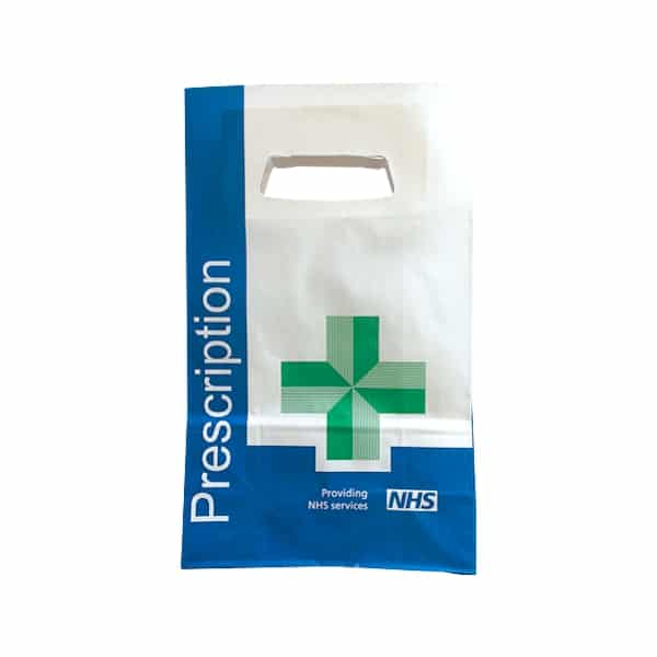 500 x Paper NHS Prescription Carrier Bag (300 x 180 + 90mm) BAGP8