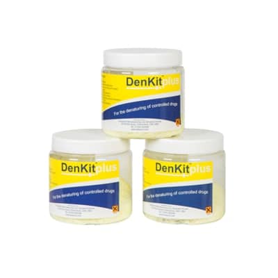 DenKitPlus – Drug Denaturing Kit – 3 x 250ml Jars (CDKP250)