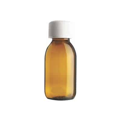 Pack of 42 x 60ml Amber Glass Medical Round Bottles pre-capped