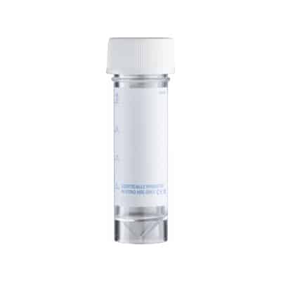 10 X 100 Poly Container, Labelled, Metal Cap