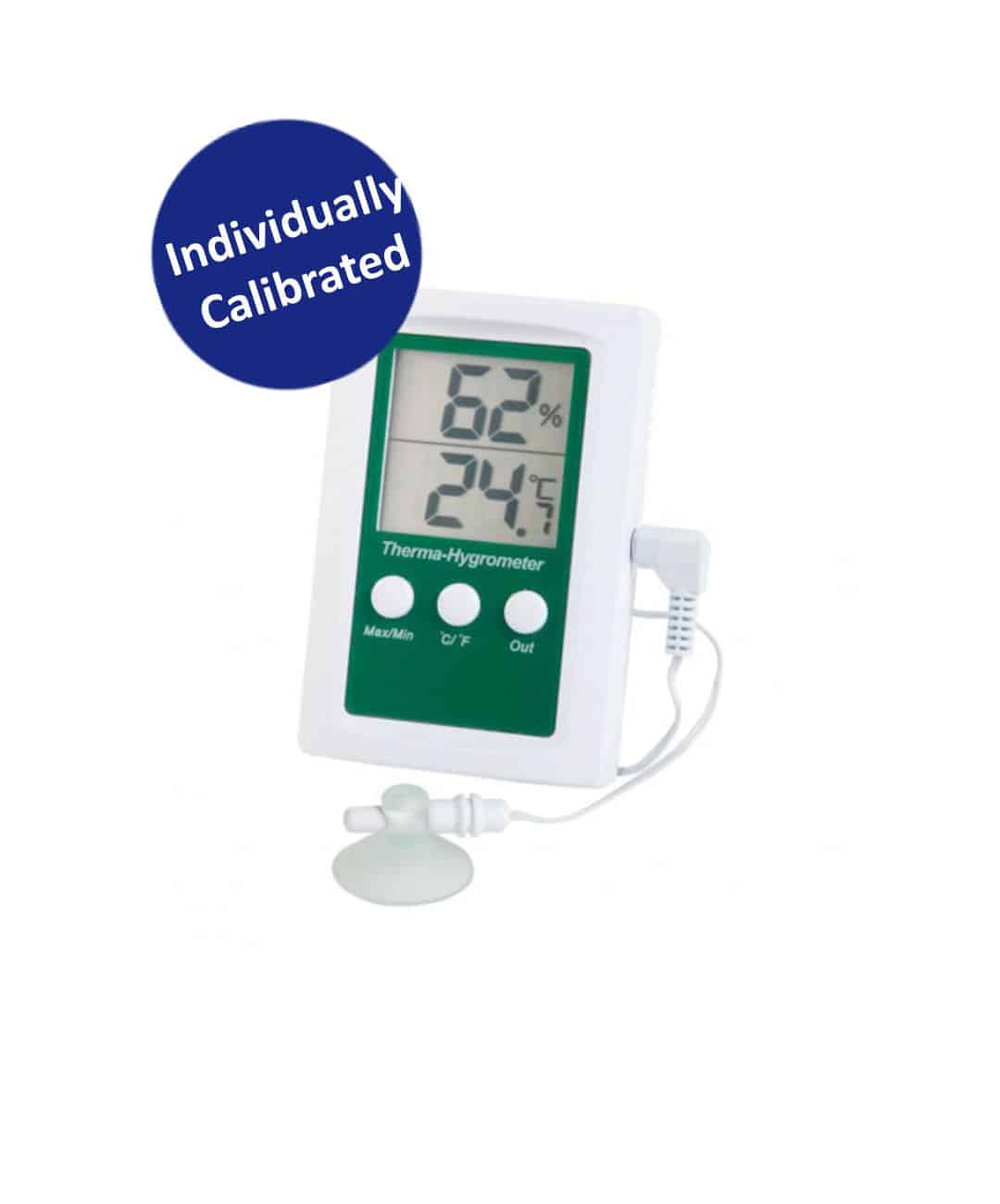 Calibrated Digital Max/Min Fridge Freezer Thermometer and Hygrometer (TMM106C)