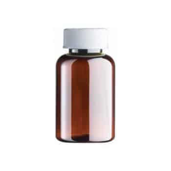 50ml Amber PET Round Tablet Bottle pre-capped