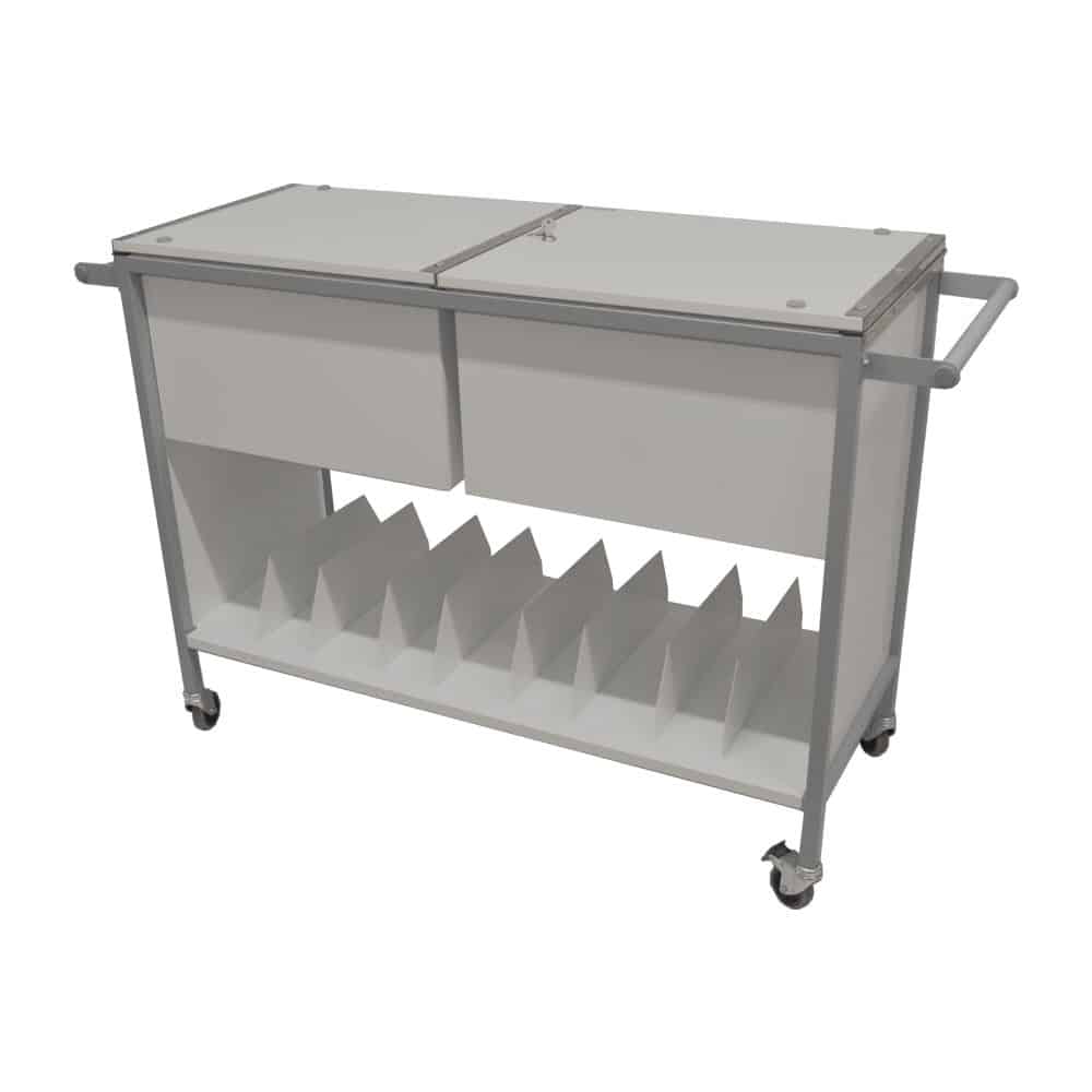 Medical Notes Trolley – Double Width 1200w x 480d x 960h